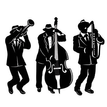 джаз банда - черно белое, музыканты, джаз, оркестр - оригинал