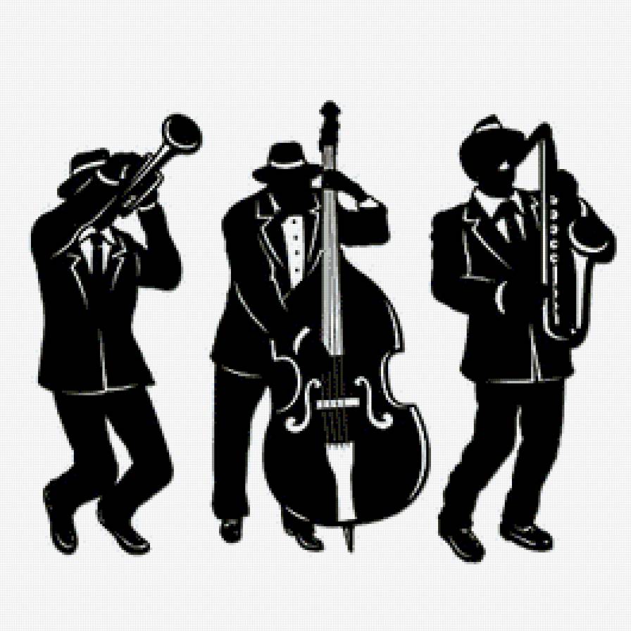 джаз банда - черно белое, джаз, оркестр, музыканты - предпросмотр