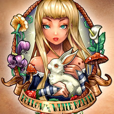 Схема вышивки «следуй за белым кроликом»