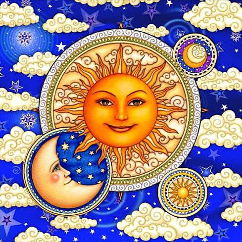 Солнце и луна - планеты, луна, облака, солнце - оригинал