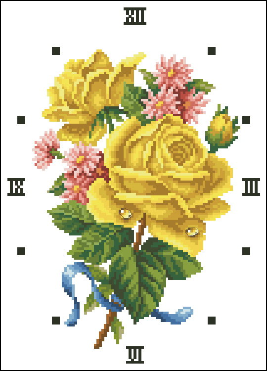 Часы - розы, цветы, часы - оригинал