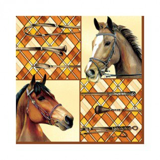 подушка с лошадьми - подушка, лошади, орнамент - оригинал