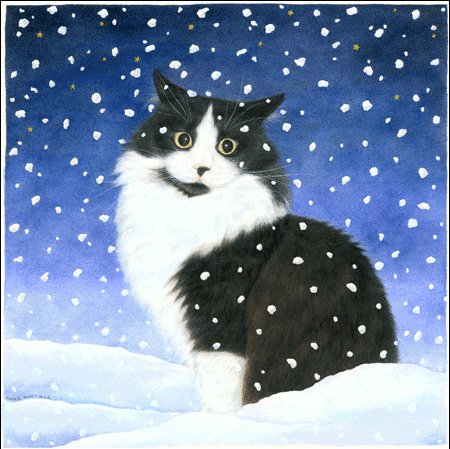 Серия "Кошки" - снег, кошки, животные - оригинал