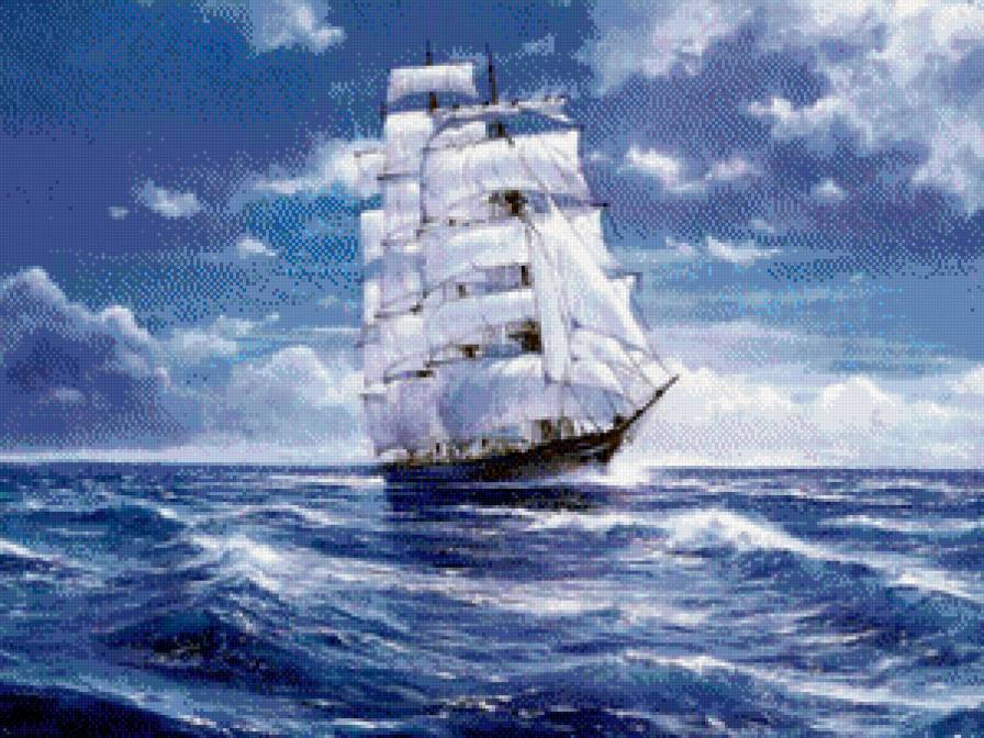 парусник - море, фрегат, парусник, природаъ, плавание, корабль - предпросмотр
