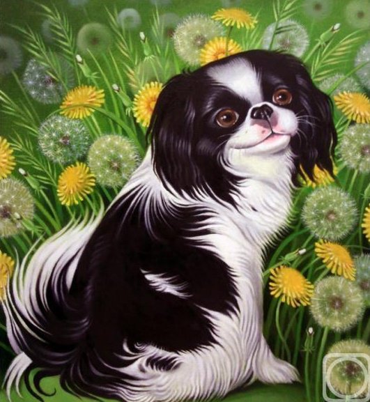 Любимец - собаки, животные, цветы, одуванчики - оригинал
