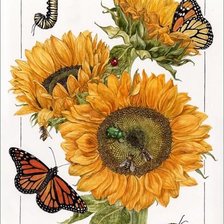 Оригинал схемы вышивки «солнечные цветы» (№475874)