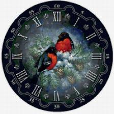 новогодние часы - новый год, часы, птички - оригинал