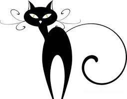 черная кошка - кошки, черно белое, домашние животные - оригинал