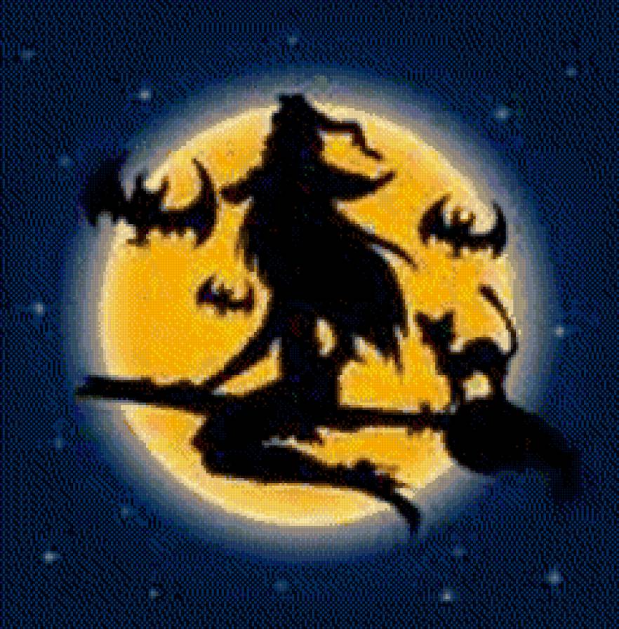 хеллоуин - магия, девушка, метла, фэнтези, ведьма - предпросмотр