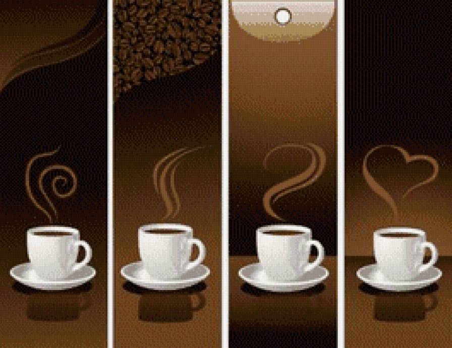 чашки кофе - силуэт, кофе, чашка, кухня, разное - предпросмотр