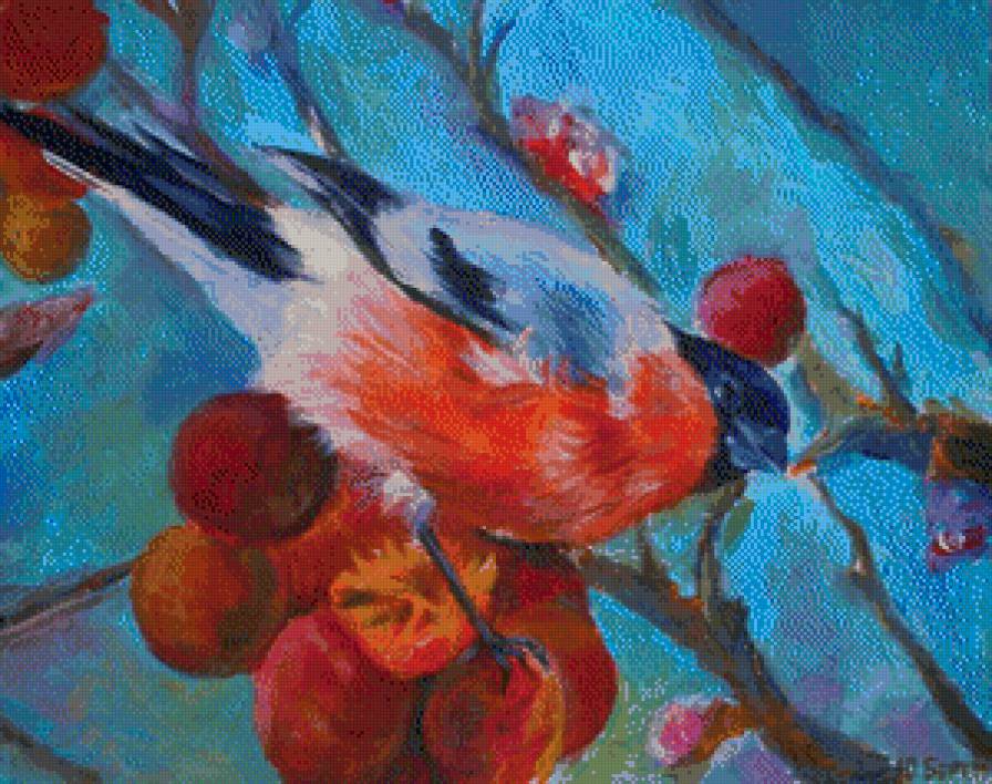 Серия "Птицы" - птицы, ягоды, снегири - предпросмотр