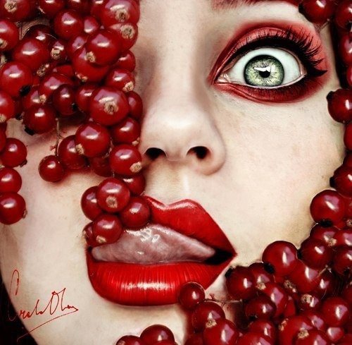 Fruit girl-3 - fruit, ягоды, девушка, фрукт красный, girl, red, ягода, фрукты - оригинал