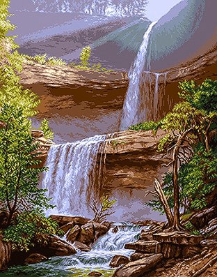 Водопад - природа, вода, лето, лес, пейзаж - оригинал