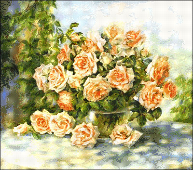 букет роз в вазе - розы, цветы, натюрморт - оригинал