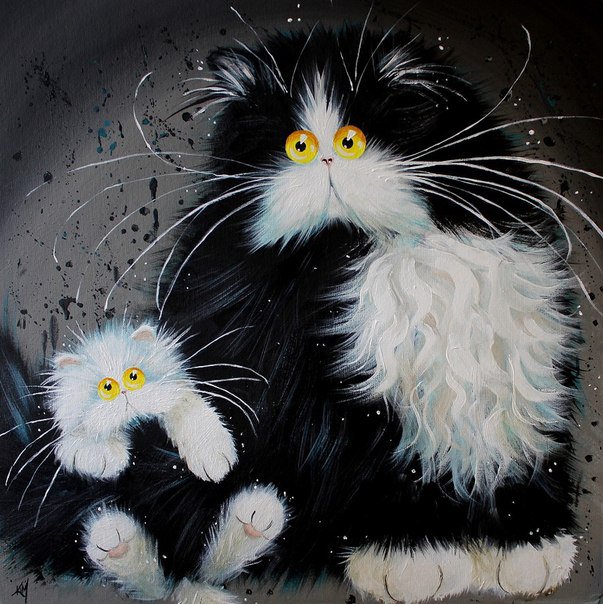 Кошки художник Kim Haskins - кошки - оригинал