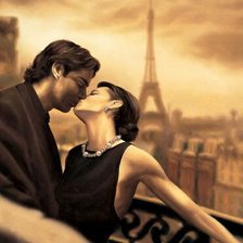 Оригинал схемы вышивки «Поцелуй в Париже» (№481576)