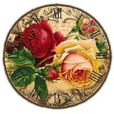 Оригинал схемы вышивки «часы с розами» (№483358)