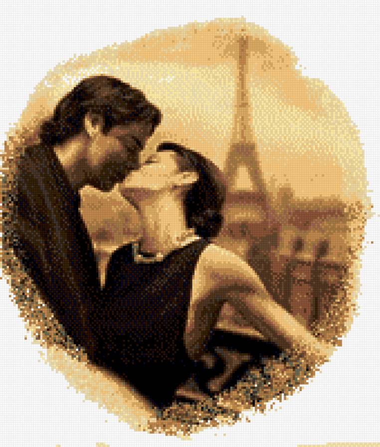 Поцелуй в Париже - свидание, романтика, двое, любовь, париж - предпросмотр