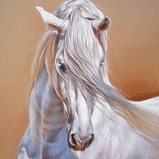 Оригинал схемы вышивки «Белый конь» (№484694)