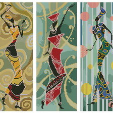 Схема вышивки «Триптих "Африканки"»