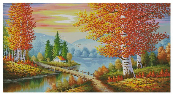 Золотая осень - река, пейзаж, осень - оригинал