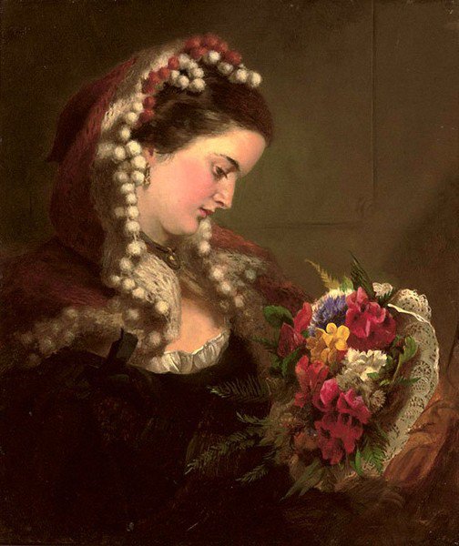Прошлое-4 - женщина, красота, цветы, букет - оригинал