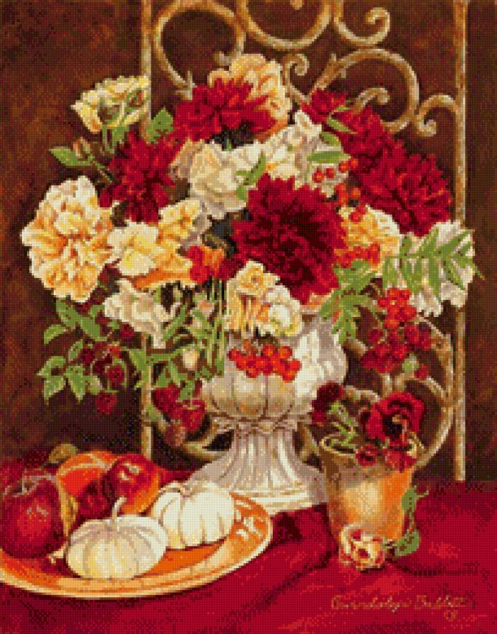 букет цветов - натюрморт, ваза, цветы, букет, красиво - предпросмотр