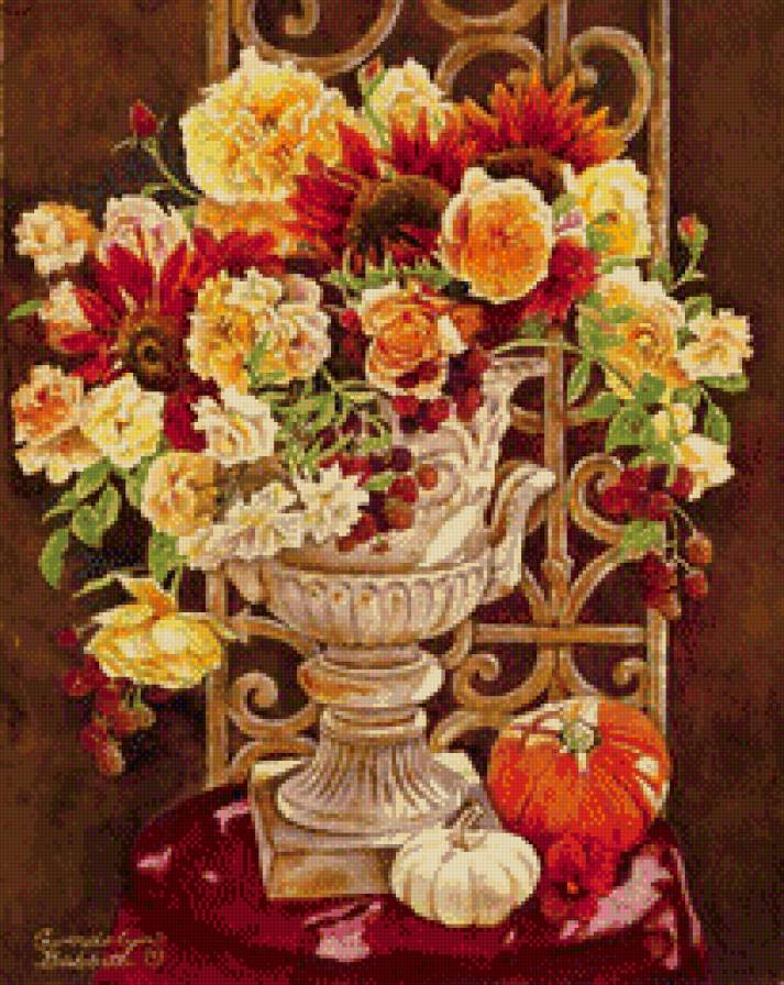 букет цветов - цветы, букет, натюрморт, ваза, красиво - предпросмотр