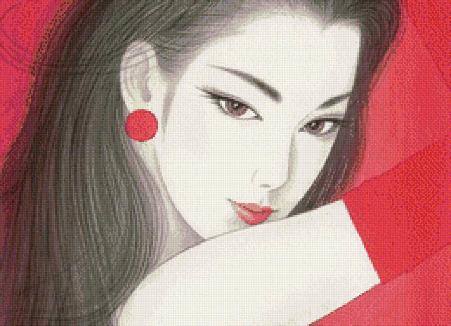 женский образ  Ichiro Tsuruta - женский образ, живопись, девушка, японка - предпросмотр