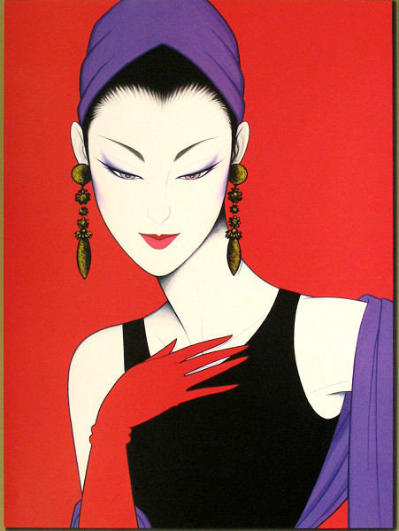 женский образ  Ichiro Tsuruta - японка, женский образ, живопись, девушка - оригинал