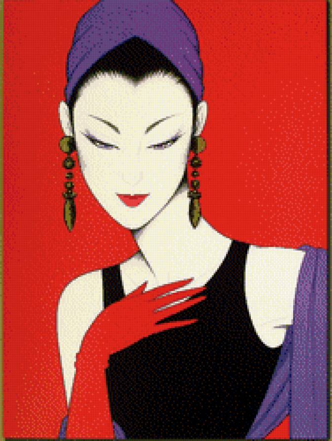 женский образ  Ichiro Tsuruta - японка, женский образ, живопись, девушка - предпросмотр