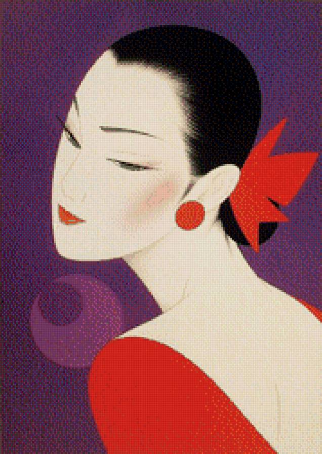 женский образ  Ichiro Tsuruta - живопись, девушка, японка, женский образ - предпросмотр
