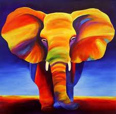 слон цветной - слон - оригинал