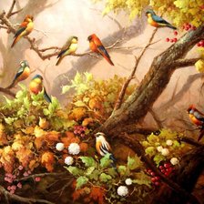 Схема вышивки «райские птички»