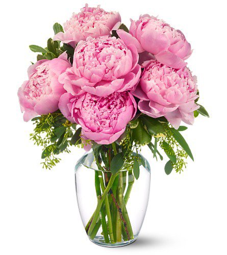 пионы розовые в вазе - цветы, пионы, букет - оригинал