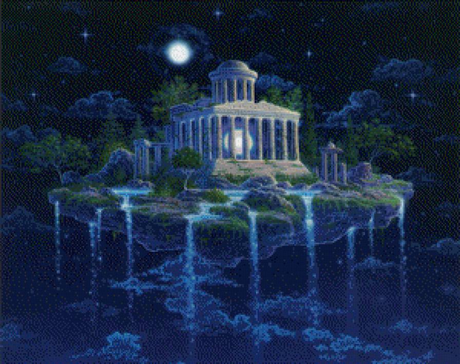 Лунный храм - луна, храм - предпросмотр