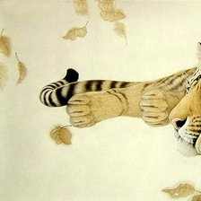 Схема вышивки «тигр и листья часть 1»
