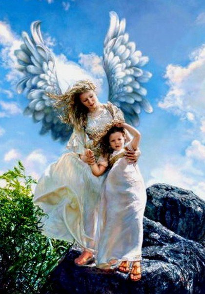 ангел-хранитель - девочка, ангел, дети, для детей, ангел-хранитель, в детскую, детям - оригинал