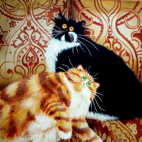 Кошки художник Kim Haskins - кошки, работы художников - оригинал
