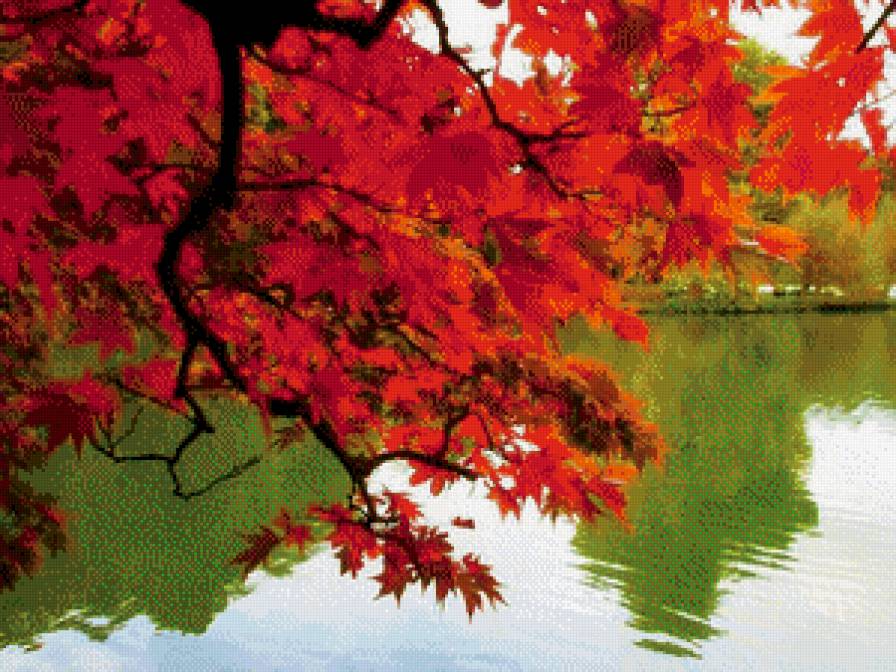 Осень - деревья, река, осень, природа - предпросмотр