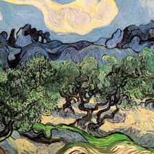 Оригинал схемы вышивки «Ван Гог. Оливковые деревья на фоне Альпилля» (№490822)