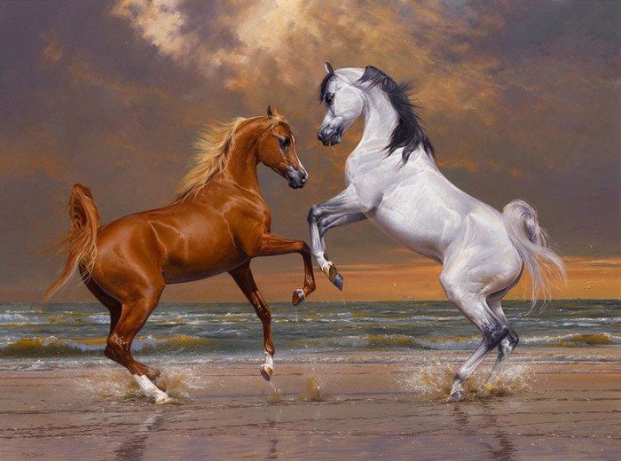 кони - картина лошади - оригинал
