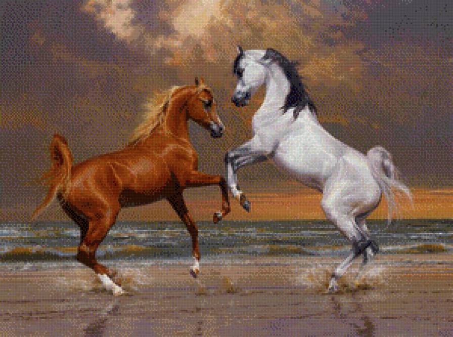 кони - картина лошади - предпросмотр