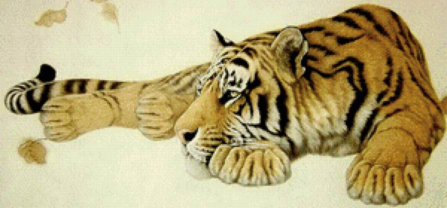 тигр - тигры, китайская живопись - предпросмотр
