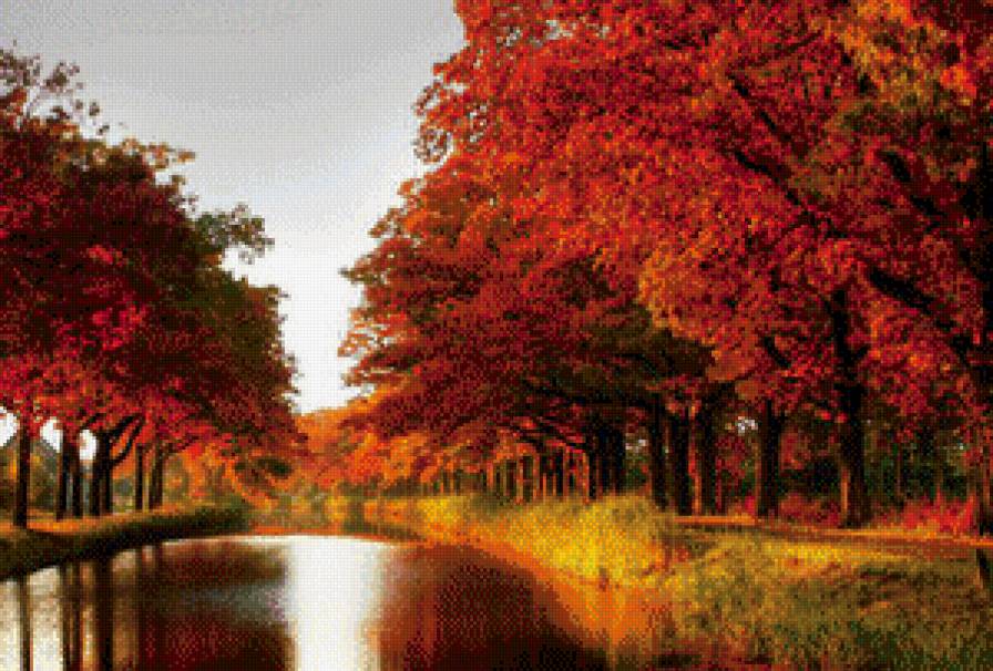 Осень - река, природа, деревья, осень - предпросмотр