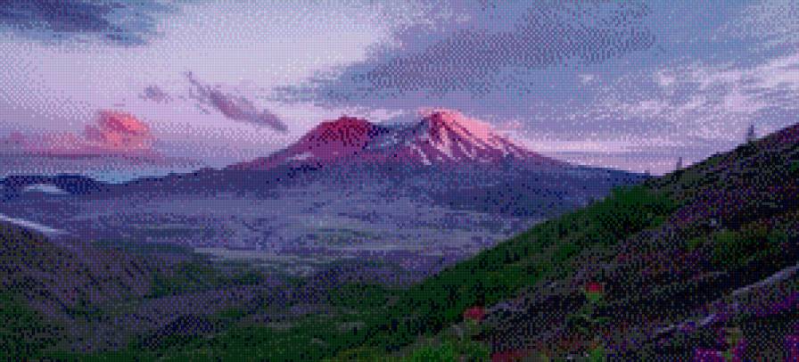 Спящий вулкан - природа, горы, пейзаж, вулкан, небо - предпросмотр
