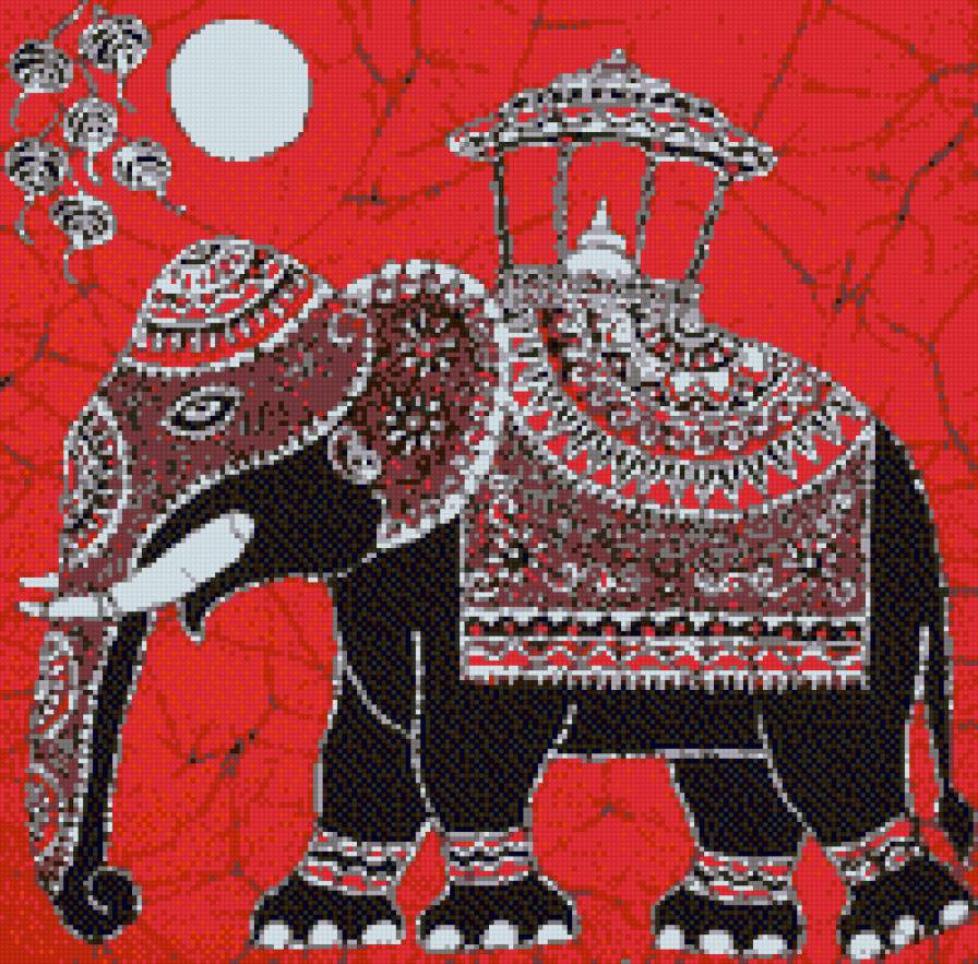 индийский слон - индия, красный, животное, черный, слон - предпросмотр