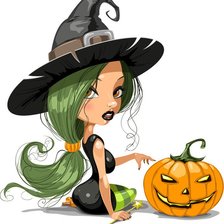 Оригинал схемы вышивки «Ведьма на хэллоуин» (№493343)