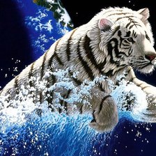 Оригинал схемы вышивки «белый тигр» (№493981)