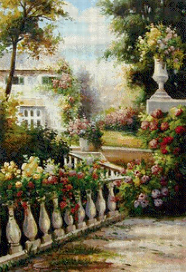 В саду - сад, цветы, живопись - предпросмотр